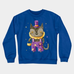 Watercolor Halloween Cat Crewneck Sweatshirt